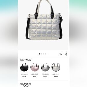 Elegant Silver Quilted Handbag